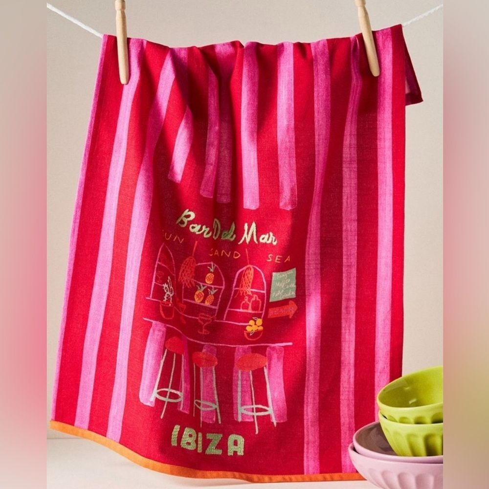 Anthropologie NWT Phthalo Ruth Ibiza Cotton Dish Towel